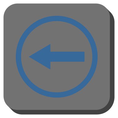 Sol yönlü ok yuvarlak kare vektör simgesi