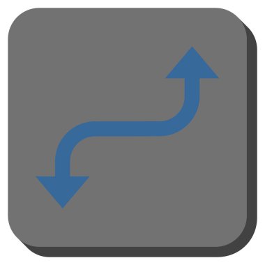 Tam tersi kavisli ok yuvarlatılmış kare vektör simgesi