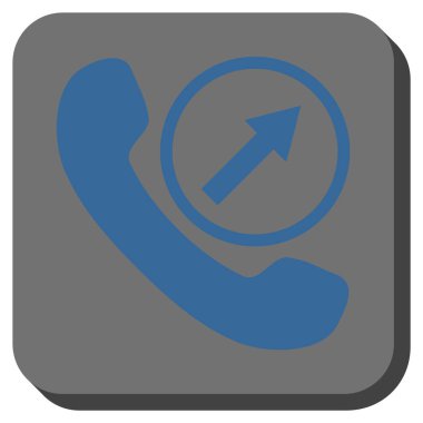 Çağrı giden yuvarlak kare vektör simgesi