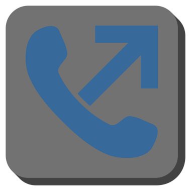 Çağrı giden yuvarlak kare vektör simgesi