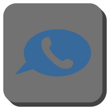 Telefon mesajı yuvarlak kare vektör simgesi