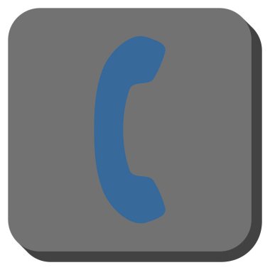 Telefon alıcı yuvarlak kare vektör simgesi