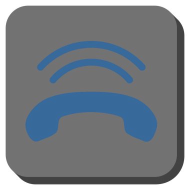 Telefonun çaldığını yuvarlak kare vektör simgesi