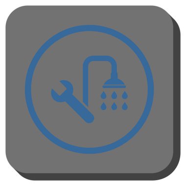 Sıhhi tesisat yuvarlak kare vektör simgesi