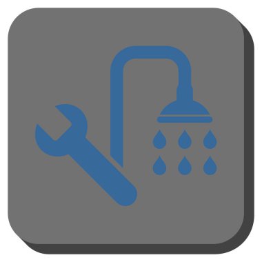 Sıhhi tesisat yuvarlak kare vektör simgesi