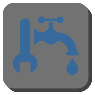 Sıhhi tesisat yuvarlak kare vektör simgesi