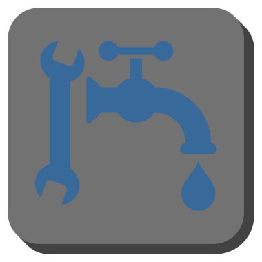 Sıhhi tesisat yuvarlak kare vektör simgesi