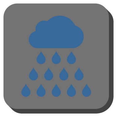 Yağmur bulutu yuvarlak kare vektör simgesi