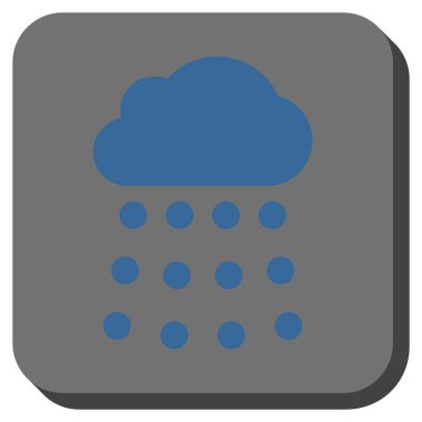 Yağmur bulutu yuvarlak kare vektör simgesi