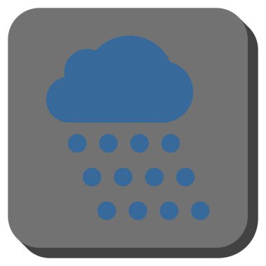 Yağmur bulutu yuvarlak kare vektör simgesi