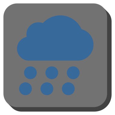 Yağmur bulutu yuvarlak kare vektör simgesi