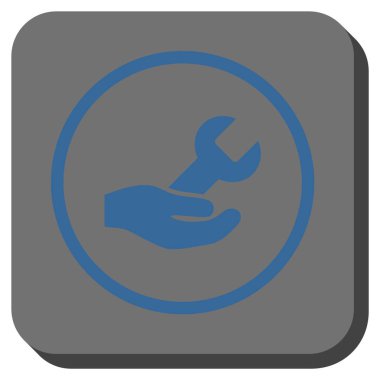 Hizmet yuvarlak kare vektör simge onarmak