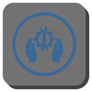 Hizmet yuvarlak kare vektör simge onarmak