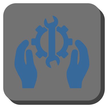 Hizmet yuvarlak kare vektör simge onarmak