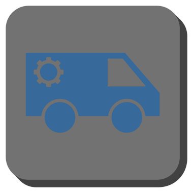Hizmet araba yuvarlak kare vektör simgesi