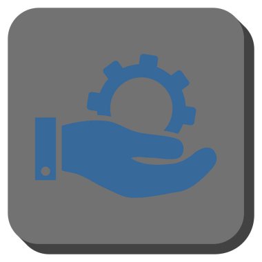 Hizmet yuvarlak kare vektör simgesi