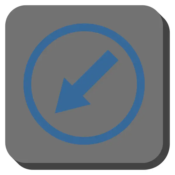 Flecha Redonda Abajo-Izquierda Vector Cuadrado Icono Redondeado — Vector de stock