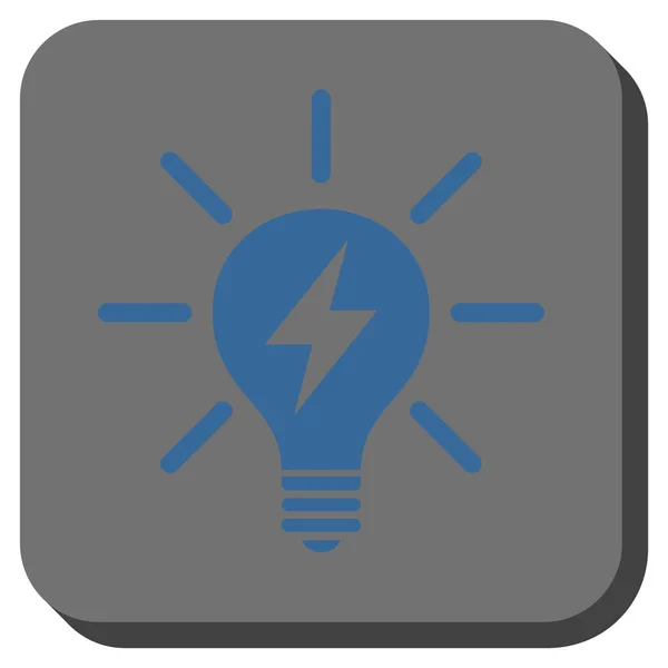 Bombilla de luz eléctrica redondeada cuadrado Vector icono — Vector de stock