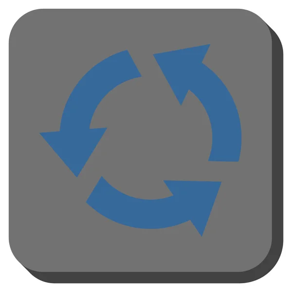 Ícone de vetor quadrado redondo de reciclagem — Vetor de Stock