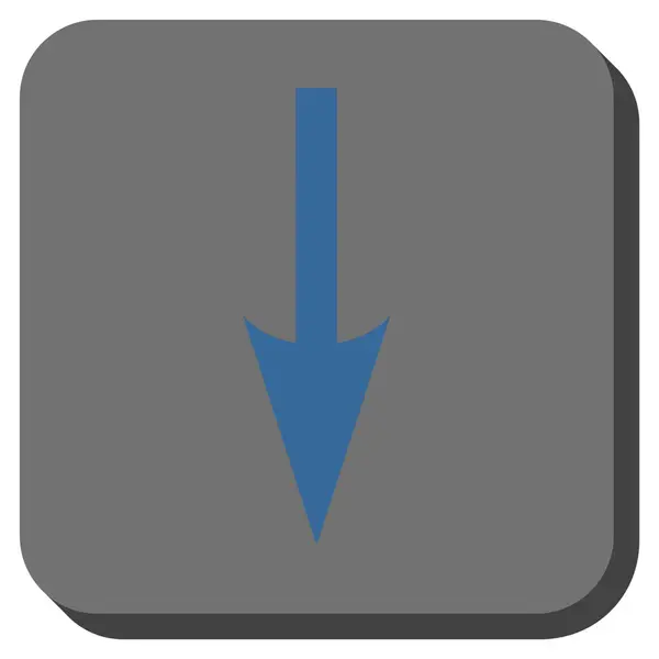 Scherpe pijl-omlaag afgeronde vierkante Vector Icon — Stockvector