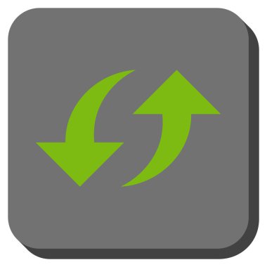 Exchange okları yuvarlak kare vektör simgesi