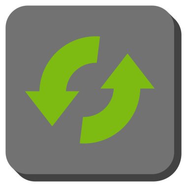 Exchange okları yuvarlak kare vektör simgesi