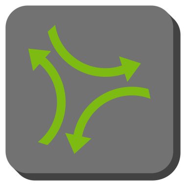 Exchange okları yuvarlak kare vektör simgesi