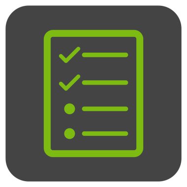 Vektör simgesi denetim listesi sayfa düz kare