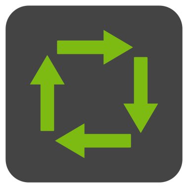 Dolaşım oklar düz kare vektör simgesi