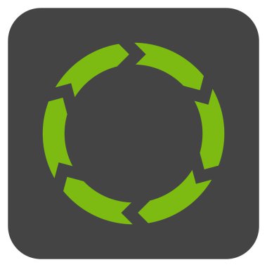 Dolaşım düz kare vektör simgesi