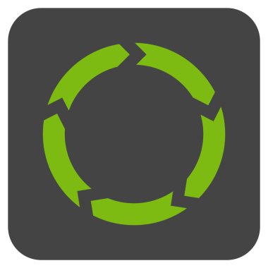 Dolaşım düz kare vektör simgesi