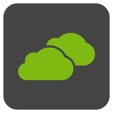 Bulutlar düz kare vektör simgesi