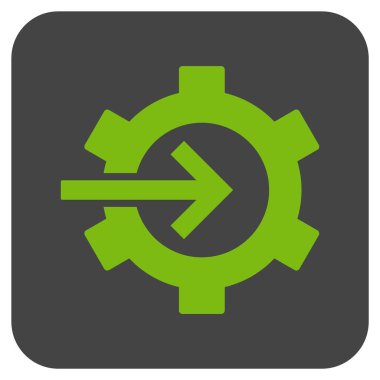 COG Tümleştirme düz kare vektör simgesi