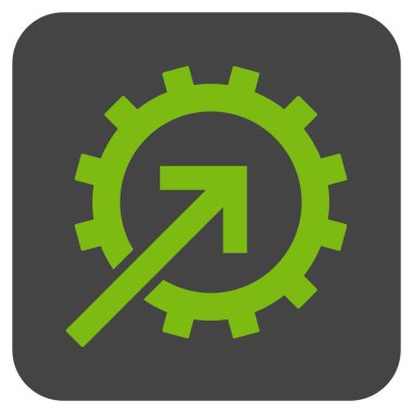 COG Tümleştirme düz kare vektör simgesi