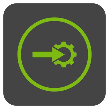 COG Tümleştirme düz kare vektör simgesi