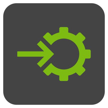 COG Tümleştirme düz kare vektör simgesi