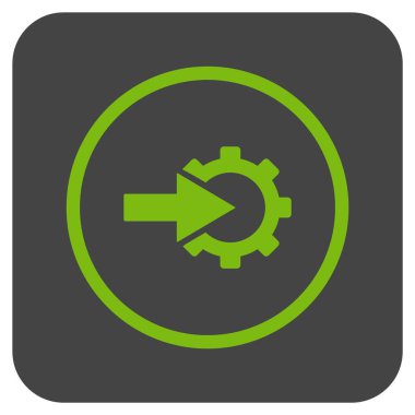 COG Tümleştirme düz kare vektör simgesi