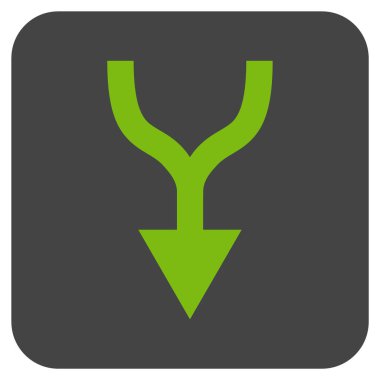 Düz kare vektör simgesi aşağı ok birleştirmek