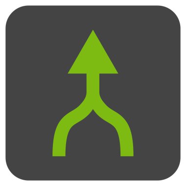 Düz kare vektör simge yukarı ok birleştirmek