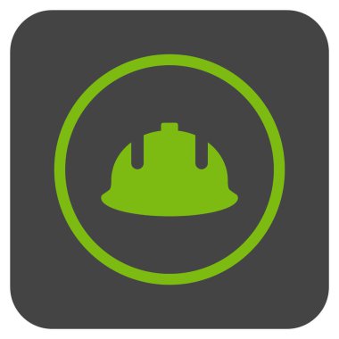 İnşaat kask düz kare vektör simgesi