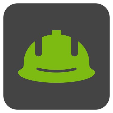 İnşaat kask düz kare vektör simgesi