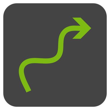 Eğri ok düz kare vektör simgesi