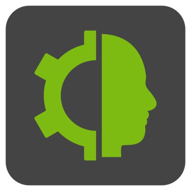 Cyborg vites düz kare vektör simgesi