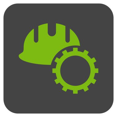 Geliştirme işçisi düz kare vektör simgesi