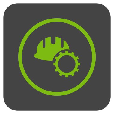 Geliştirme işçisi düz kare vektör simgesi