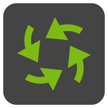 Siklon oklar düz kare vektör simgesi