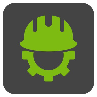 Geliştirme işçisi düz kare vektör simgesi