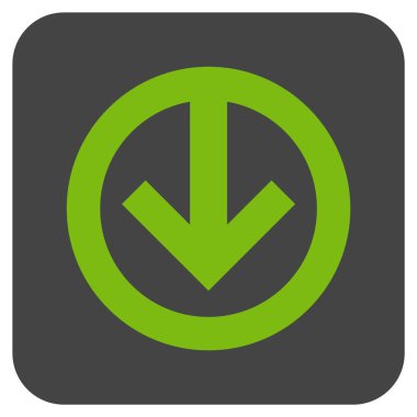 Düz aşağı yön vektör simgesi kare