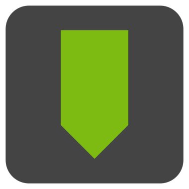 Düz aşağı yön vektör simgesi kare