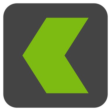 Düz sol yön vektör simgesi kare